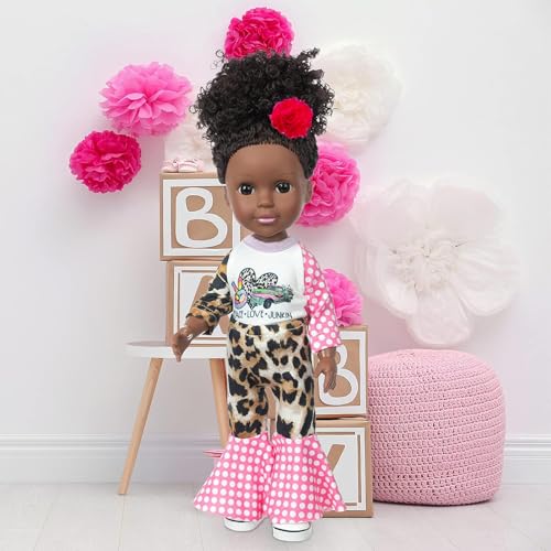 Juego de muñeca negra ZQDOLL con accesorios y ropa miniatura 6
