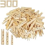 Pinzas de madera QNLEMON 300 pinzas de madera pequeñas, mini pinzas de la ropa de madera para manualidades, decoración de pared de fotos, pequeñas pinzas de madera, pinzas decorativas para bodas,