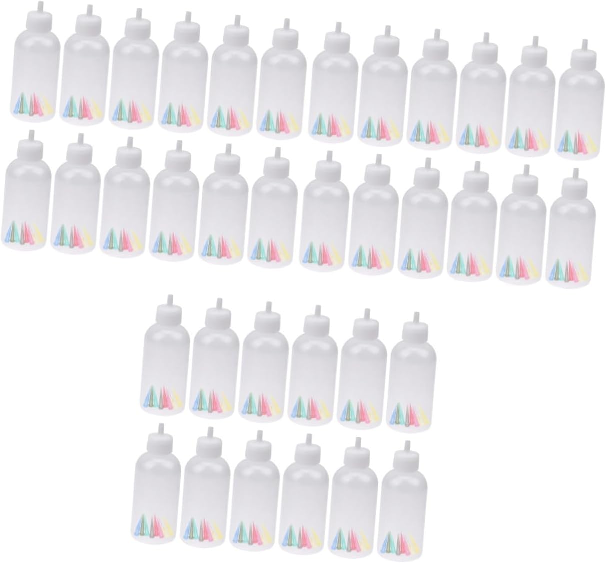 PRETYZOOM 36sets Jam Painting Squeeze Bottles Random Nozzles for Sauces and Cake Decoration Capacity Easy to Use for Dressings and Condiments