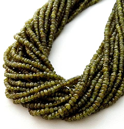 Vesuvianite perles rondelles facettées, l'élégance naturelle au cœur de vos bijoux