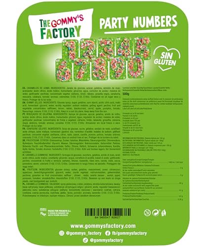 Miniatura 5 de Gommy S Factory, Party Numbers N 2 Sin Gluten. Tarta De Gominolas Para Cumpleaños Y Celebraciones Con Forma De Números. 500g Chuches