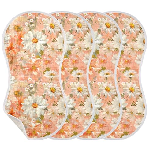 xigua White Wildflowers Baby Burp Cloths for Newborn Boys and Girls 1 Pack, Soft & Absorbent Cotton Baby Burp Cloth, Baby Washcloths, Newborn Towel, Burp Rags3
