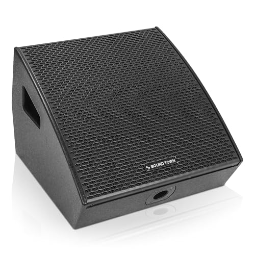 Image of Sound Town CARME Series 12 inch Multipurpose Powered Loudspeaker, with Coaxial Compression Driver, Class D amp., DSP, Birch Plywood for Live Sound, Karaoke, Bar, Church, Black (CARME-12MPW)