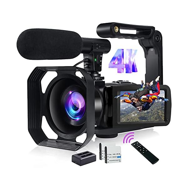 Videokamera Camcorder 4K 48MP Vlog Kamera mit WiFi YouTube Kamera für Videos | Touchscreen, 18X Digitalzoom und…