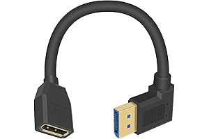 POYICCOT 90 Degree Displayport 1.4 Cable for Enhanced Display Performance