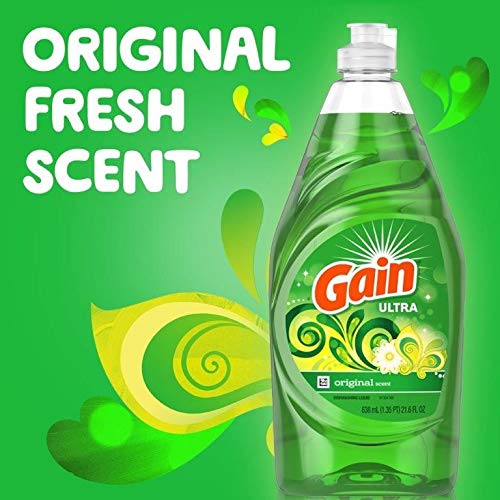 Gain Ultra Dishwashing Liquid Dish Soap, Original Scent - 21.6 Fluid Ounce (Pack Of 4) #TOP3