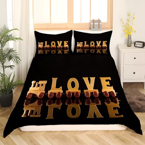 Housse couette 240x260 noire fermeture éclair parure sans pli - 3