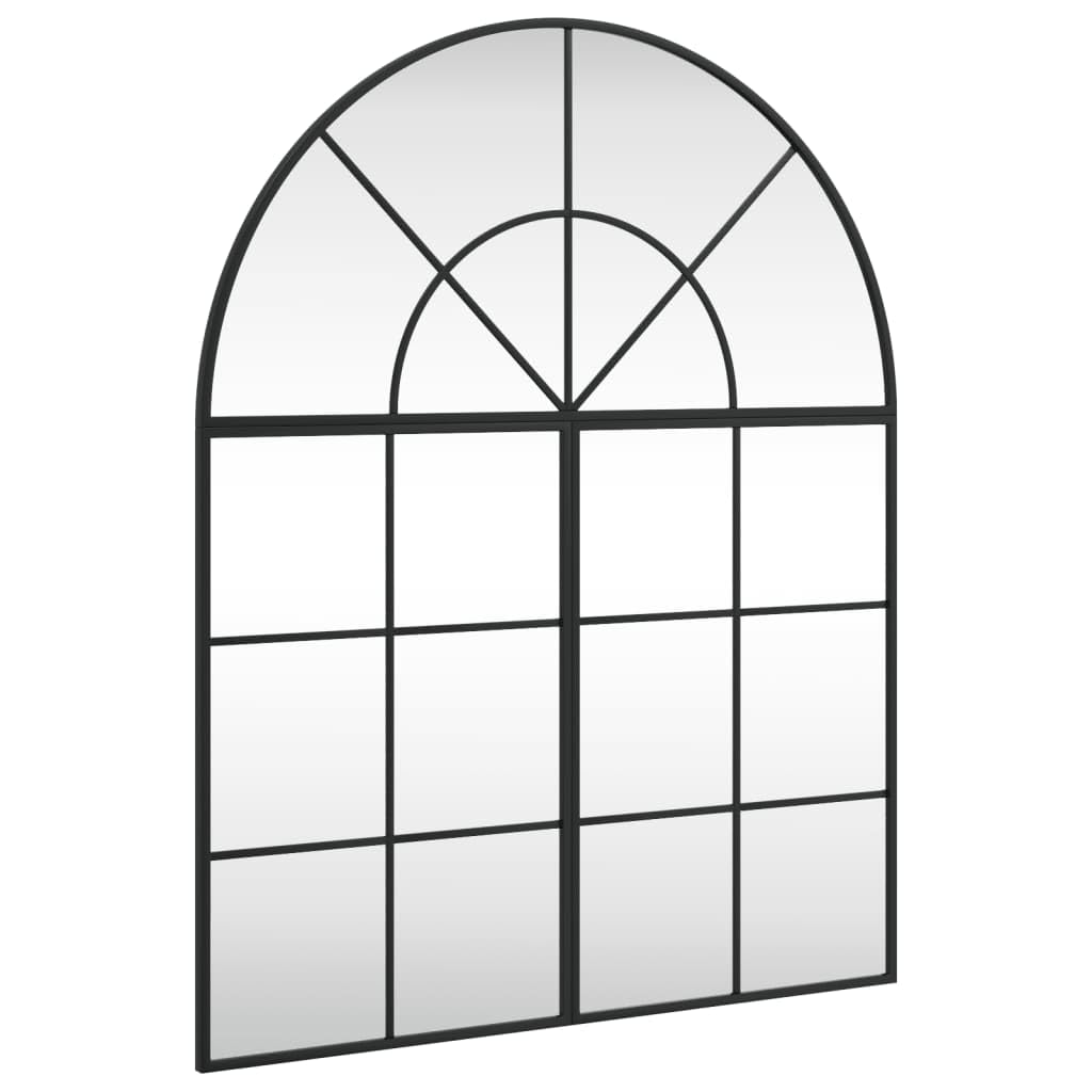 KGHFDVB Minimalistic Arch Wall Mirror Black 80x100 cm, Wall Mounted Iron Frame Glass Mirror for Bedroom, Hallway, Living Room, Bathroom