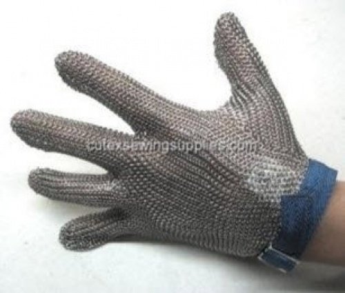 Stainless Steel Metal Mesh Safety Glove - 5 Finger Reversible - Left or Right (X-Small)