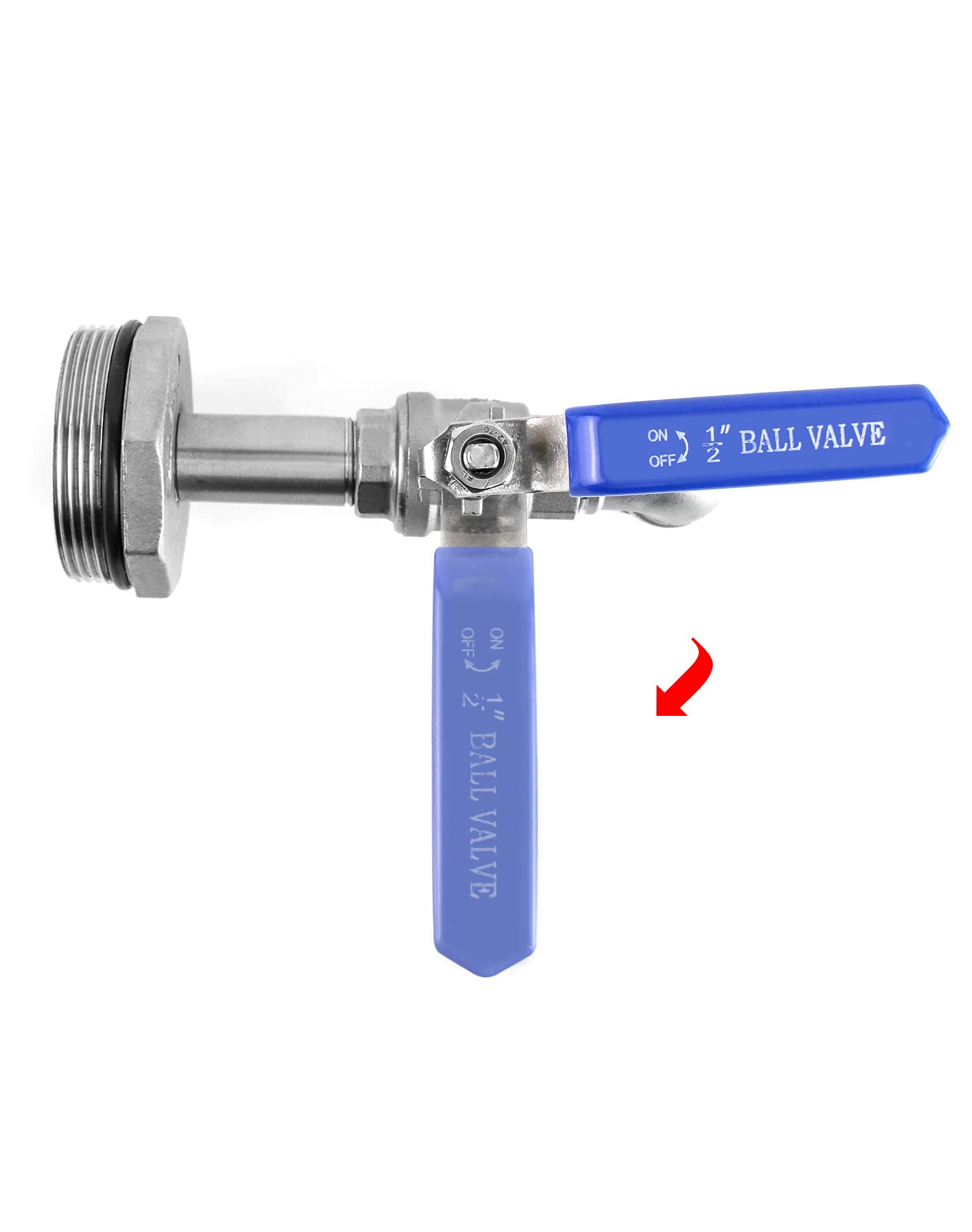 QWORK Rubinetto a tamburo, 2 "in acciaio inox Barrel rubinetto con guarnizione EPDM e 90 gradi 3/4" uscita per 55 galloni tamburo