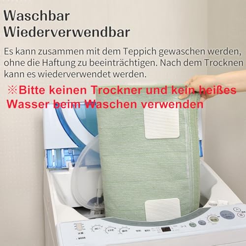 FuKuEn Teppich Antirutschunterlage Waschbar Teppichgreifer für Teppiche Vacuum Tech Teppichstopper Antirutschmatte für Hartholzböden rutschfest Teppichstopper 10cmx10cm 8 Stück