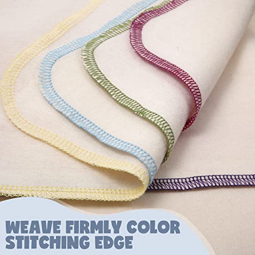 Mimorou AMINZER 45 Pcs Flannel Cloth Baby Wipes Reusable Baby Diapers Wipes Washable Natural Unbleached Baby Face Wipes Soft And Sturdy Cloth Wipes 5 Colors Outer Stitching 8 X 8 Inches thumb #4