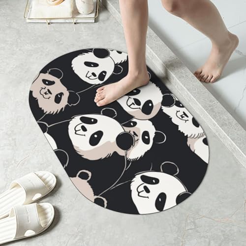 Tapis de bain en pierre panda pour une salle de bain propre