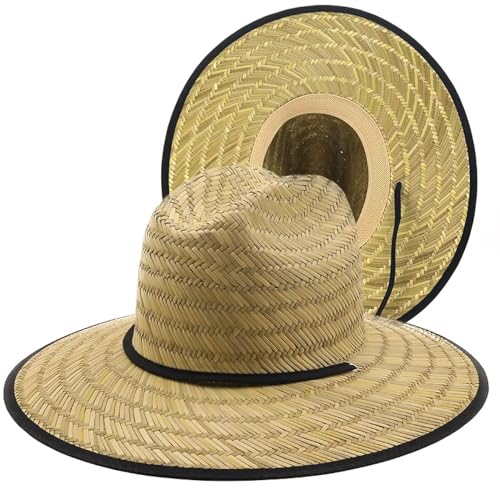 Chapeau de paille soleil à grand bord pour homme femme en plein air