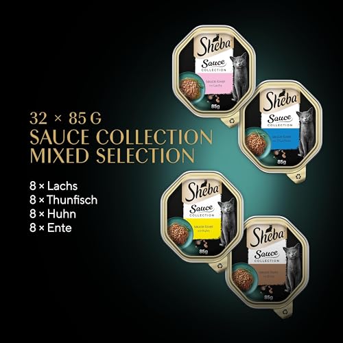 SHEBA Schale Nassfutter Multipack Mega-Pack Sauce Collection Feine Vielfalt MSC-Zertifiziert 32 x 85g 4