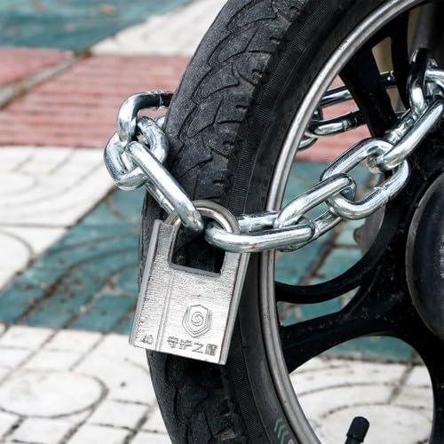 Candado de cadena para bicicleta, 0,8 m, anticorte, candado con 4 llaves, cadena y candado para bicicletas, motocicletas, puertas
