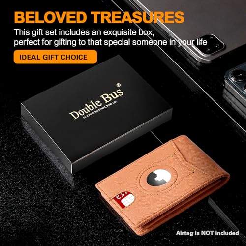 Image of Wallet for Men Slim RFID Blocking Bifold Carbon Fiber,Minimalist Small Compact Front Pocket Credit Card Holder,Thin Mens Leather Wallets Smart Security With 2 ID windows 1 Cash (Cross Brown)