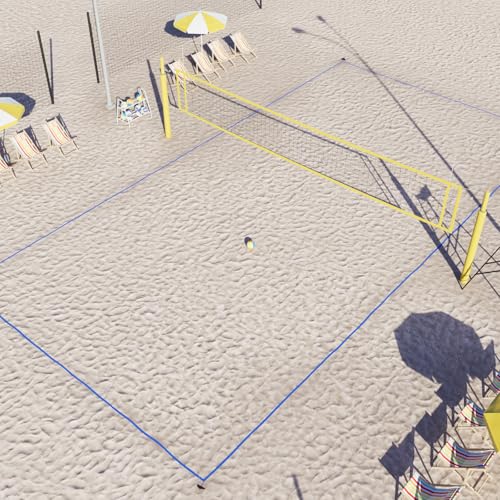 QLS Beachvolleyball Spielfeldmarkierung Linien Beachvolleyballmarkierung 8 x 16 m Bretter (Blau #E05797)