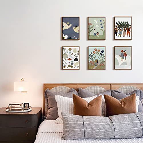 Image of 5x7 Floating Canvas Frame for Abstract Prints,0.9 inch Deep,Dark Brown | Set of 2,Easy Framing,Floating Frames for Oil Paintings Landscape Portrait,Modern Bedroom Dining Room Garden Hallway Decor