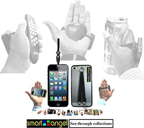 New Iphone 5/5s Pu+pc Case with Duo Neck & Hand Straps - Black PU Bumper with Transparent Back Pc