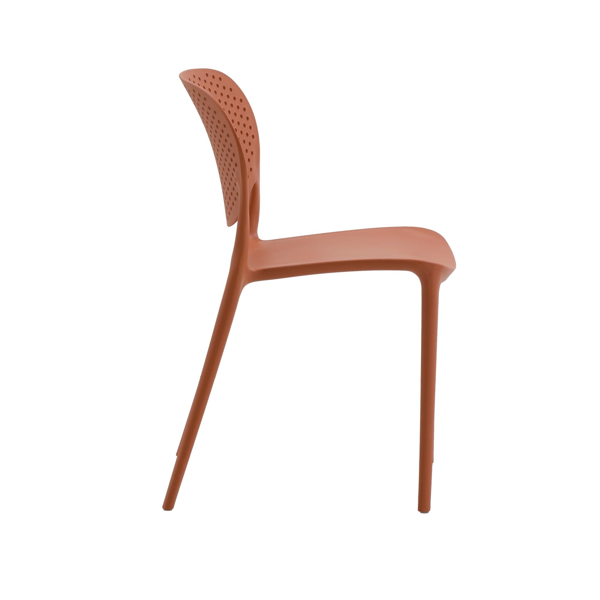KONTE.DESIGN Set di 2 sedie MAIORCA in polipropilene terracotta, impilabili