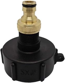 トンバレルバルブアダプター ノズル1000L IBCトン真鍮バルブアダプターノズル ガーデンホースアダプター、3/4インチ真鍮コネクター