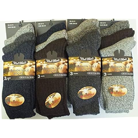 6 mens hiking socks extra worm THICK wool blend CUSHION SOLE socks work socks Cover
