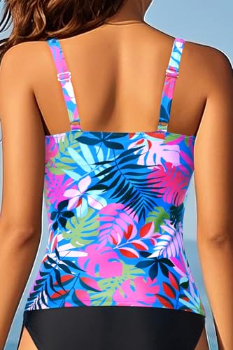 Image of Aqua Eve Tankini Tops for Women Swimwear Top Only Tummy Control Bathing Suit Top No Bottom (Available in Plus)