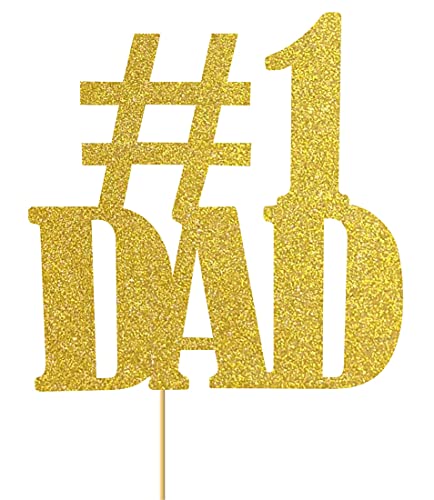 Image of Happy Birthday dad cake topper-Number One #1 Dad Cake Topper, best dad ever cake topper