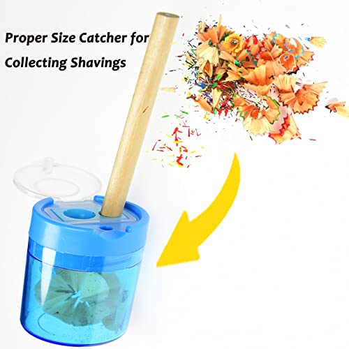 Wekoil Pencil Sharpener Manual Pencil Sharpener 2 Holes Metal Sharp Blade Crayon Xl Sharpener With Large Round Catches Sharpening Regular Hb Pencils Graphite Colored Jumbo Pencils 12 Pack #TOP5