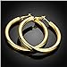 18K Gold Polished Fashion High-profile Hoop Earrings with Omega Backs (LARGE)