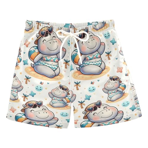 senya Cute Hippo Girl Boys Swim Trunks Toddler Shorts Swimwear Boardshorts