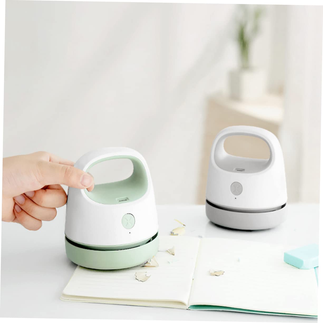IMIKEYA Aspirapolvere Portatile Mini Aspirapolvere da Scrivania Ricarica USB USB Pulitore per Polvere Efficiente Basso Rumore Due Velocità