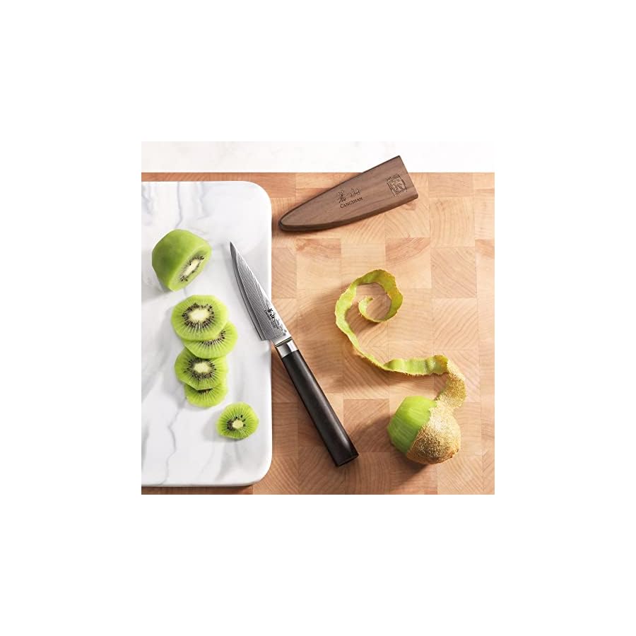 Cangshan-HAKU-Series-501097-X-7-Damascus-Steel-Forged-35-inch-Paring-Knife-with-Sheath Cangshan HAKU Series 3.5-Inch Paring Knife with Sheath, Forged X-7 Damascus Steel, 501097