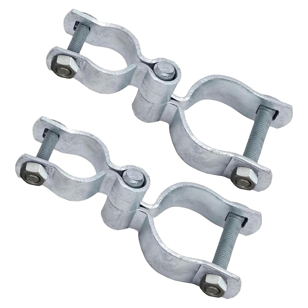 Aundhegrtt Women's As Shown 2 Pack 1-3/8" X 2-3/8" Chain Link Fence Gate Hinge Kit Galvanized Steel Gate Hinges Heavy Duty With 2 Pcs 1-3/8" Frame Hinge Suitable For Chain Link Fences