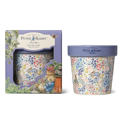 Bougie pot de fleurs violet d'exception parfum myosotis floral