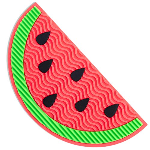 Makeup Brush Cleaning Mat For Women, Silicone, with Suction Cups - Tropical Fruit Design - Brush Cleaner Pads for Beauty Tools and Accessory Care - Portable Cosmetics Clean Scrubbing Mats