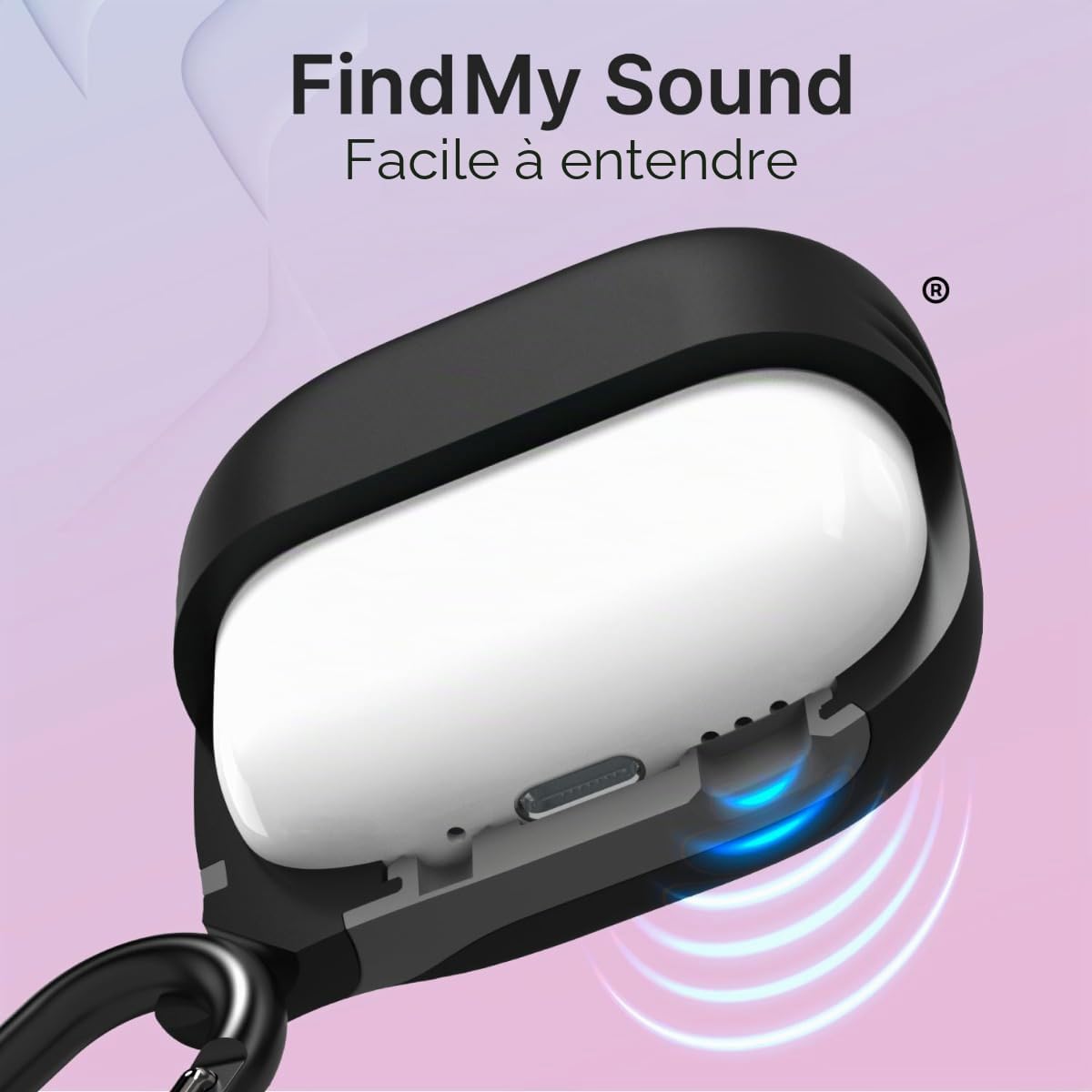 Catalyst Étui Étanche Compatible avec AirPods 4ème Génération - Imperméable, Résistant aux Chocs, aux Rayures et aux Chutes, avec Mousqueton - Noir