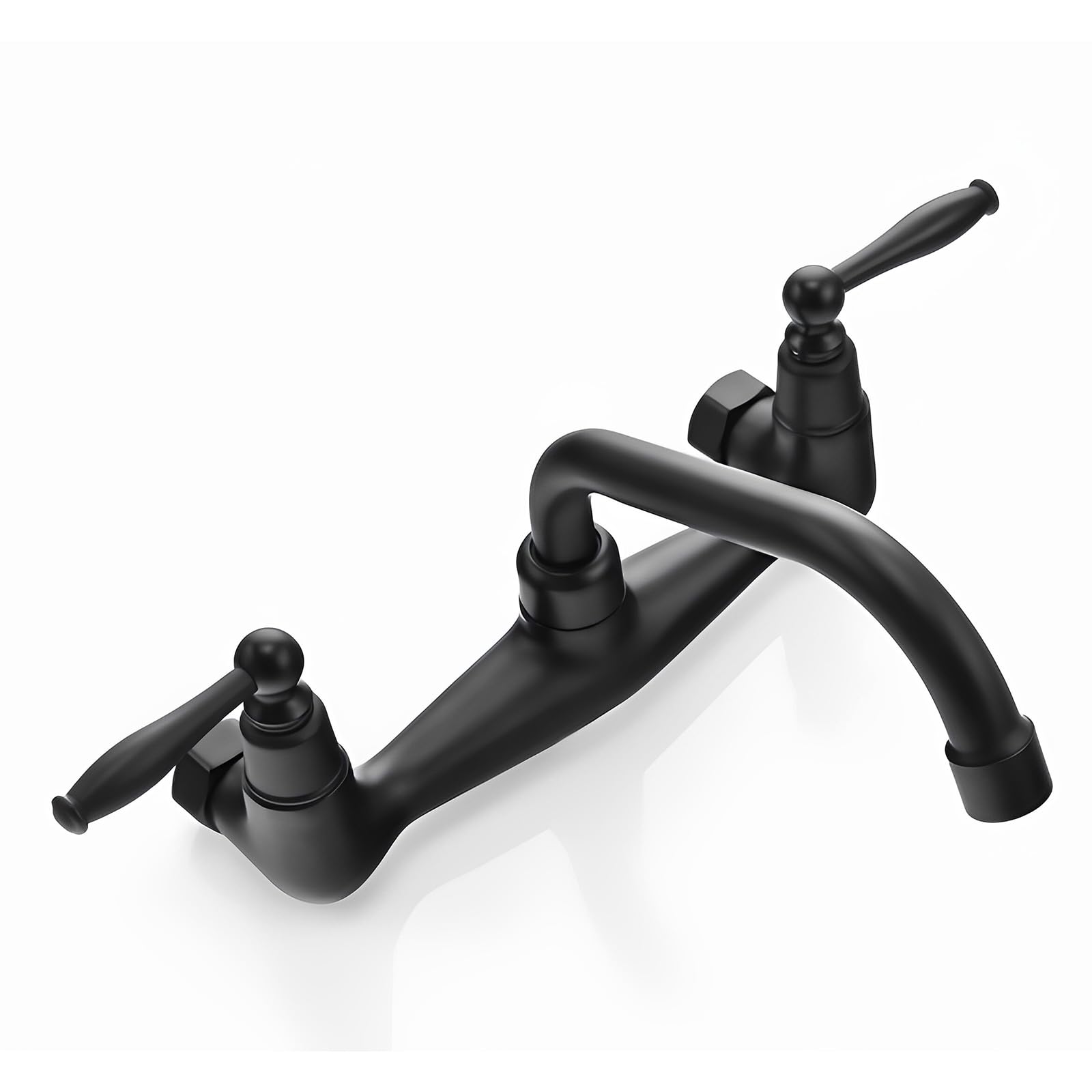 XJTNLB Grifo Bimando Lavabo Vintage Grifo de Pared para Lavabo Negro, Griferia Baño Vintage con 2 Asas
