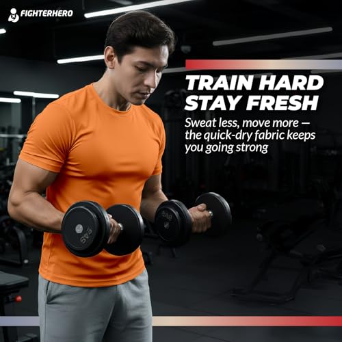 Image of Gym T Shirts for Men Workout | Sports Tshirt for Man | Running Mens T-Shirts | Polyester Men's T Shirt | Quick Dry fit Training Active Wear | Badminton Football Jersey Tshirts