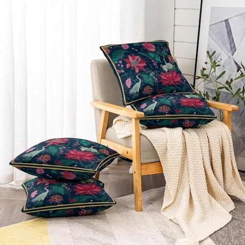 Image of ishro home Premium Cushion Cover 16 inch x 16 inch | Luxury European Mosha Fabric | Love at First Sight Designs | Hidden Zipper | Machine Washable, Non- Fading | (4, Imperial Palace, 16 x 16 Inches)