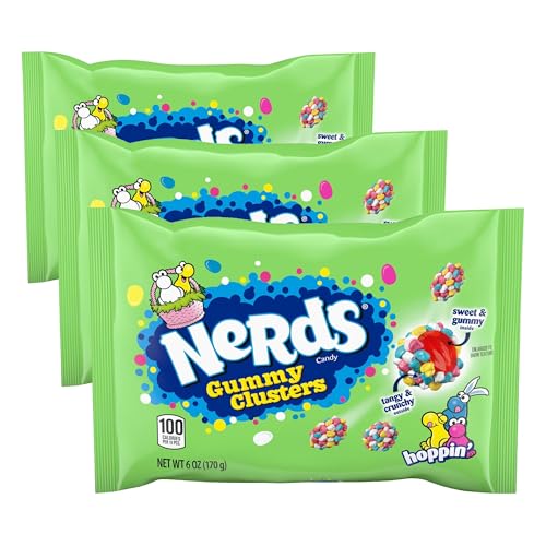 Image of NERDS Hoppin' Gummy Clusters, Springtime Easter Candy, 6 oz (Pack of 3)
