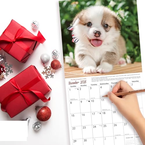2026 wall calendarcalendar 2026puppy monthly wall calendar 1234 x 2434 openfamily planner calendar organizer with cute puppy images for puppies dogs lovers