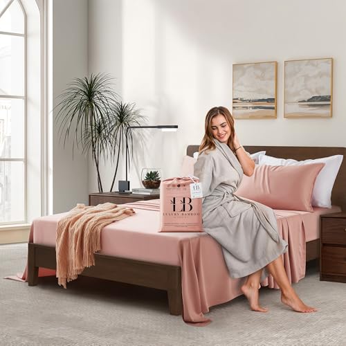 Image of |Twin XL Size Sheet Set | Organically Grown | Ultra Soft & Cooling |100% Viscose | 17 inch Deep Pocket [Rose Quartz]
