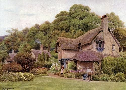 Affiche Impression d'art Art Tableau Hospices Selworthy Green Somerset paysage anglais toile