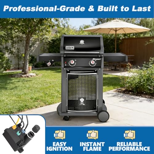 Image of SafBbcue 7643 Grill Igniter Replacement Igniter Kit for Weber Spirit 220 and 320 Gas Grills - Compatible with Models Featuring Front-Mounted Control Panels
