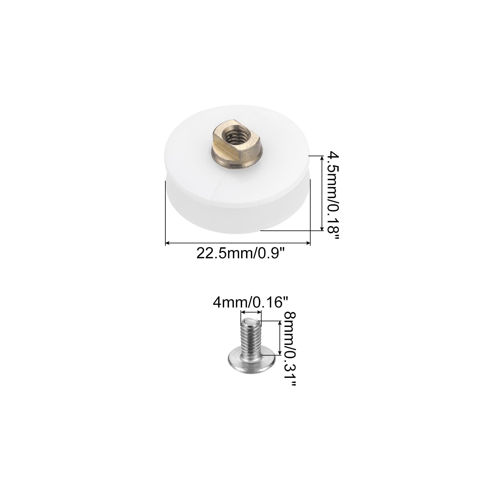 PATIKIL Shower Door Rollers 22.5mm/0.8" - Image 2