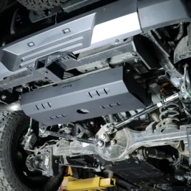 Image of Steel Exhaust Guard | Compatible with Off-Road Vehicles | Heavy-Duty 3mm Steel Plate | Bolt-On Protection | Graphite Grey