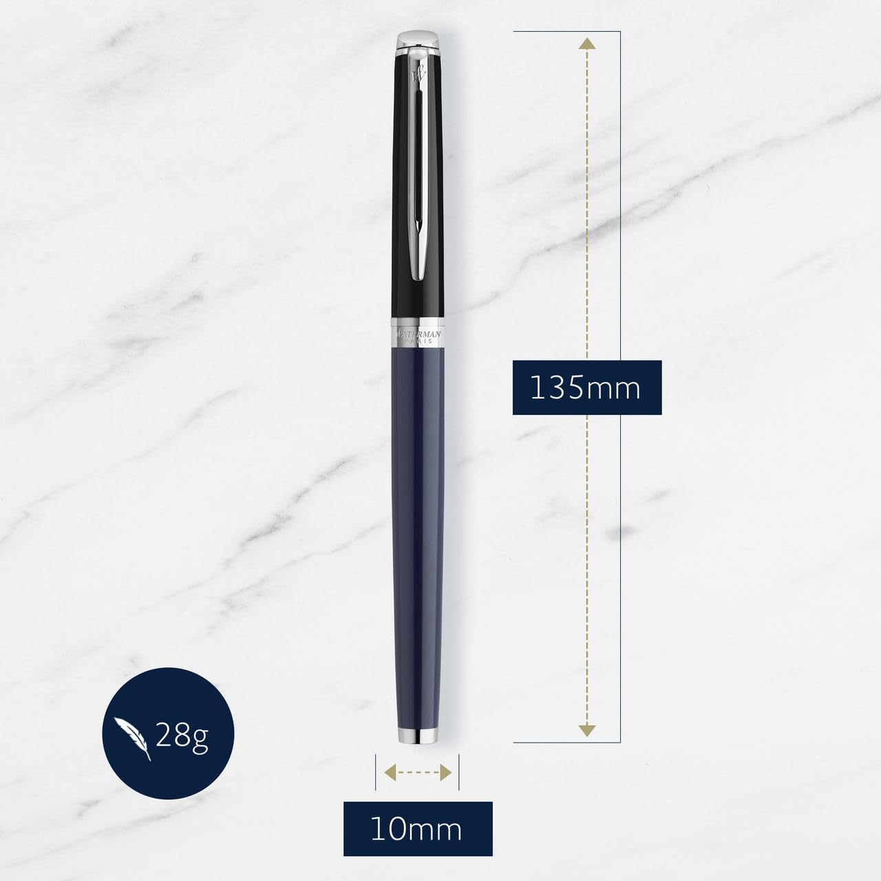 Waterman Hémisphère Ensemble stylo plume et stylo à bille avec gravure, kit d'écriture de luxe, personnalisable, comme cadeau d'anniversaire, d'anniversaire et de Noël, bloc noir et bleu