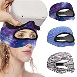 VR Eye Mask Face Cover Breathable Elastic Sweat Band Adjustable Sizes HMD Padding Use for VR Workouts ,Compatible with Mate Quest 2/Oculus Rifts/HTC Vive Pro 2 and Other VR Headsets(3PC)